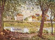 Alfred Sisley, Dorf am Ufer der Seine